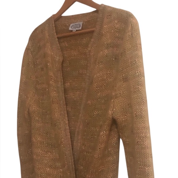 The Villager Sweater VTG knit cardigan textured Shetland wool metallic threads - Picture 2 of 12